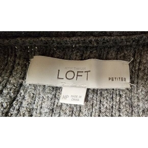 Ann Taylor Loft Tan Knit Long Sleeves Sweater Size MP - Picture 3 of 7